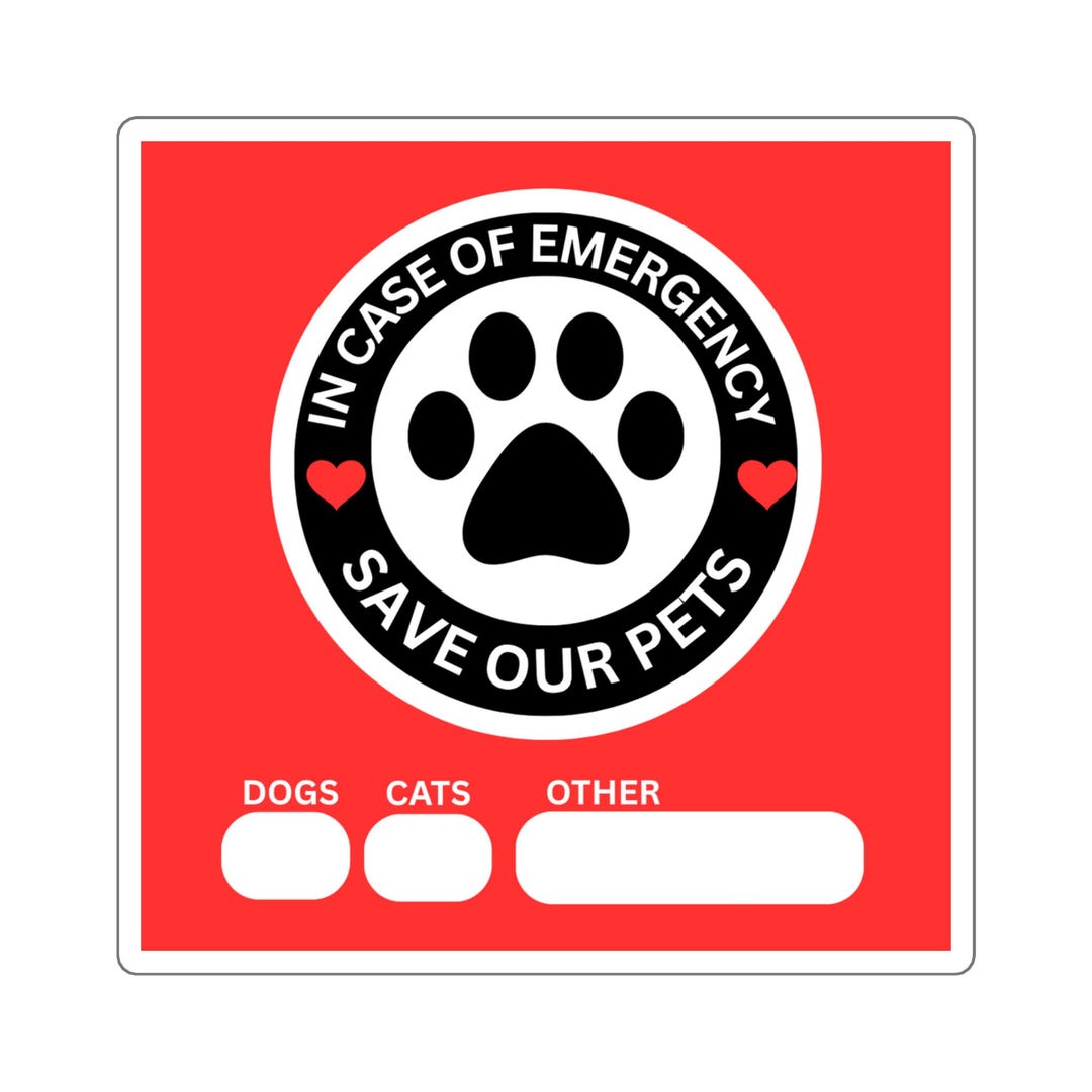 Emergency Pet Alert Stickers | Save Our Pets | Dog Cat Care | Pet ...