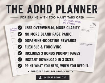 ADHD-planerare: Neurodivergent hjärndump, veckoplanerare (digital nedladdning)