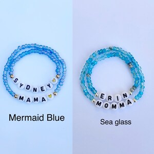 Mama & Mini Personalized Bracelet Set Stretch with Your choice of Seed Bead Color and Lettering-Back to School/Gift for Daughter, Mama, etc image 8