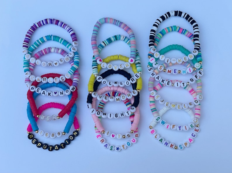 Taylor Swift Inspired Bracelets/Eras Tour Bracelets/Friendship Bracelets Purchase Individually, 2, 5, 10 Pack Your Choice image 1