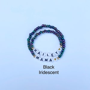 Mama & Mini Personalized Bracelet Set Stretch with Your choice of Seed Bead Color and Lettering-Back to School/Gift for Daughter, Mama, etc image 9