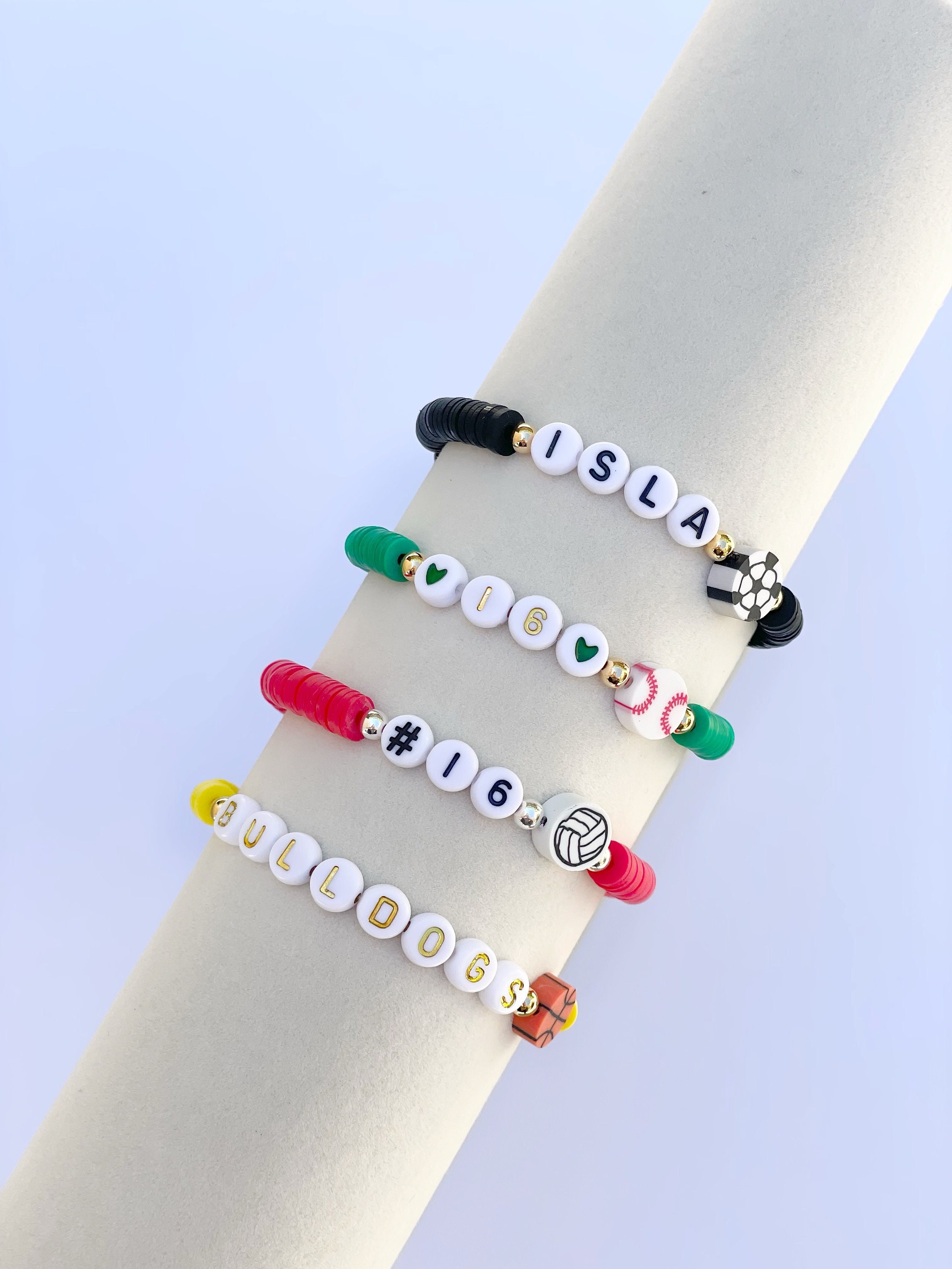 How to Create Sports Themed Heishi & Letter Bead Bracelets 