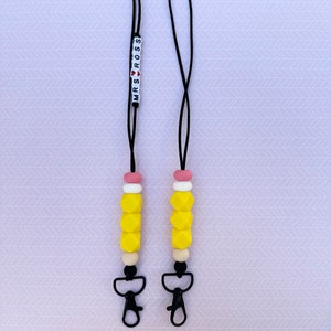 Personalized Teacher Pencil Lanyard with Silicone Beads- Teacher Badge Holder, Teacher Appreciation, ID Badge Lanyard