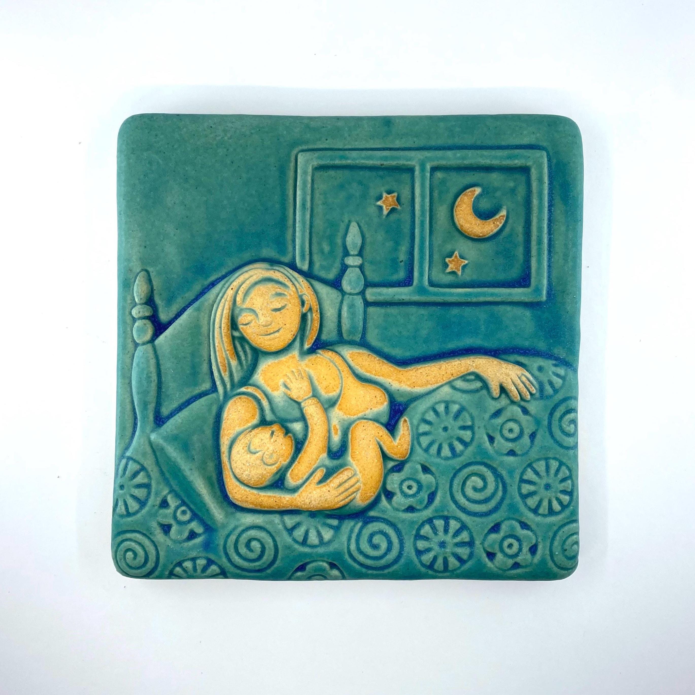 Mother and Child 6x6" Ceramic Art Tile
