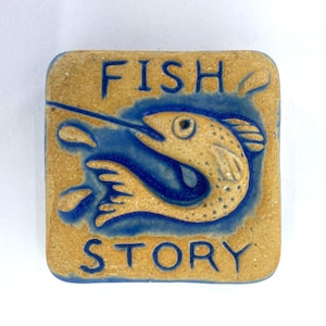 Fish Story 2x2&quot; Ceramic Tile