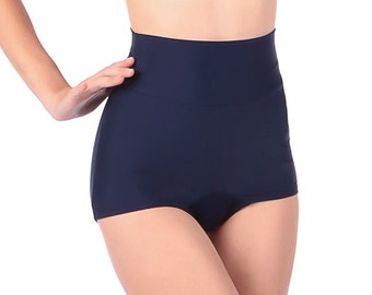 PAULA Bas de bikini classique taille haute bleu marine profond Tailles, m, l, xl, 2xl