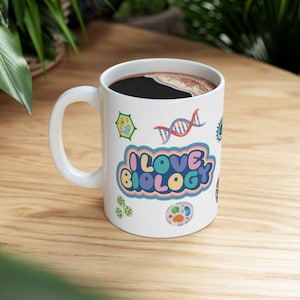 Biology Coffee Mug, Science Teacher Gift, Science Enthusiast Cup, Ceramic Mug, 11oz, Biology Lover Present, Laboratory Drinkware