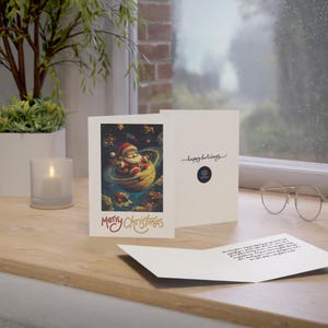 Galaxy Santa vakantiewenskaart - prettige kerstdagen, fijne feestdagen, feestelijke kaarten voor familie en vrienden, vakantiecadeaus, kerstdecor