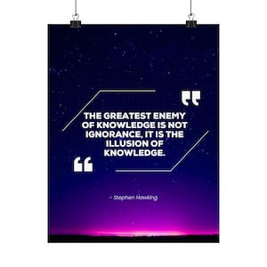 Inspirational Stephen Hawking Posters, Motivational Wall Art, Stephen Hawking Quote Decor, Home Office Decor, Gift for Students, 11 x 14