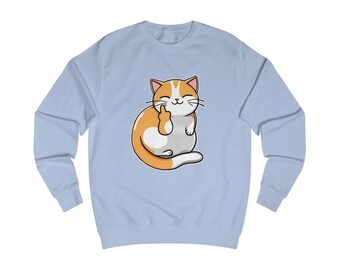 Mittlere Katze, die Sie weg lustiges nettes Sweatshirt Unisex umdreht