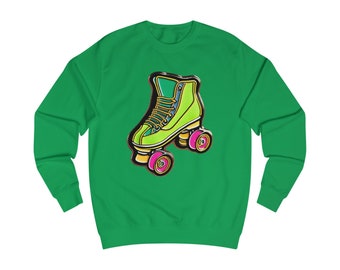 Süßes Retro Neon Roller Skate 80er Langarm Crewneck Sweatshirt Unisex