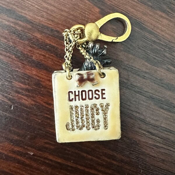 Juicy Couture Scottie Shopping Bag Detachable Charm for Juicy Couture Charm Bracelet; Lightly Used with Some Stones Missing