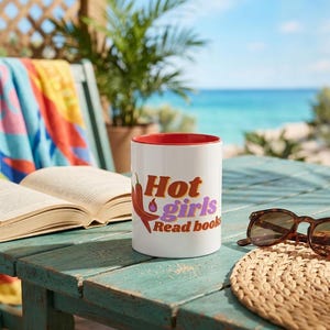 Hot Girls Read Books Mug | Coffee Cup for Book Lovers