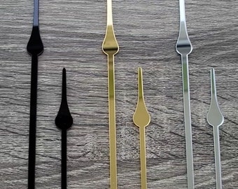 6 Clock Hands and Mechanism Set Combo. 3 x Large Size And 3 Small Size in Gold, Silver and Black Color. Mechanism is Shaft L. 20mm T.12mm