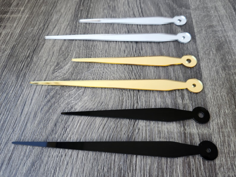 Acrylzeiger Uhr und Uhrwerk Set, Uhrzeiger Set, Uhrwerk mit Zeigern, Uhrwerk, Uhrwerk, Spiegelzeiger Uhr, Epoxy Bild 5