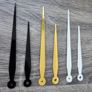 Acrylic Hands Clock and Movement Set, Clock Hands Set, Clock Movement with Hands, Clock Parts, Clock Mechanism, Mirrored Hands Clock, Epoxy