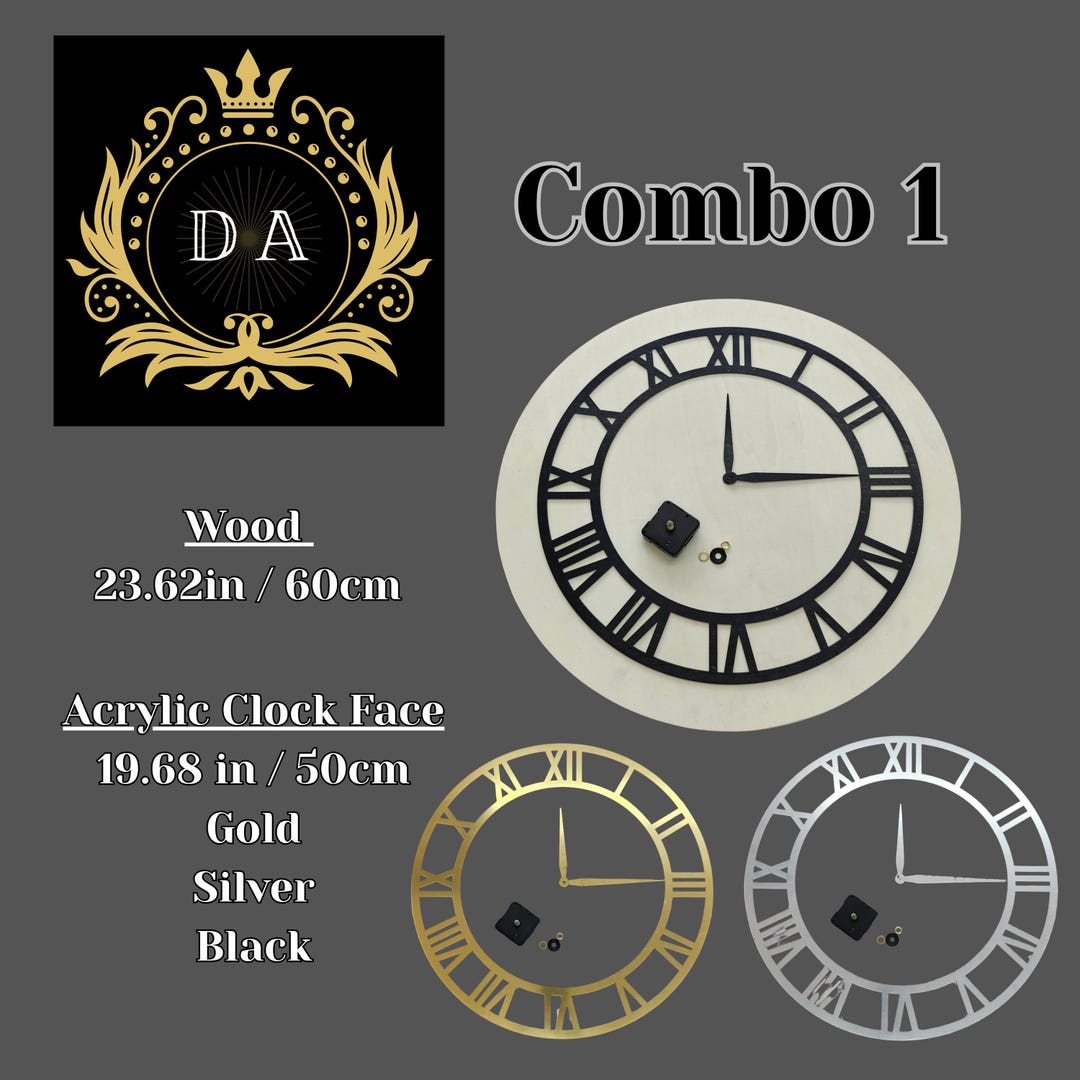 Clock Ready to Do. Round Wooden Canva. Acrylic Face Clock Mirrored ...