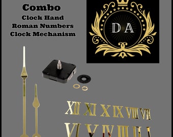 Acrylic Roman Numbers + Acrylic Hands Wall Clock + Clock Movemente. Epoxy Clocks Supplier, Self Adhesive Roman Numbers, Hands Clock Set.