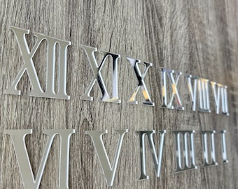 Acrilic Roman Numbers Adhesive, Roman Numbers Set for Clock, Epoxy Supplier, Clock Supplier, Mirrored self adhesive Acrylic Numbers,