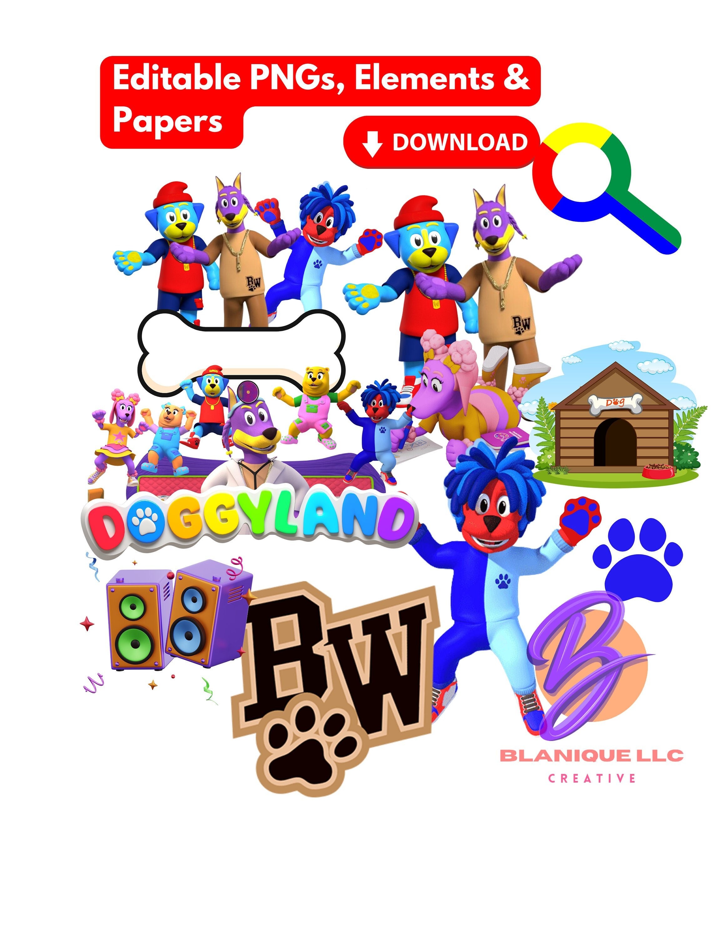 Doggyland EDITABLE Family Doggyland Personalize Doggyland Birthday