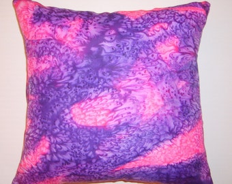 Pink and Purple Silk Pillow Cover