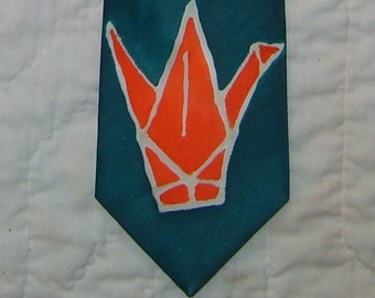 Origami Crane Silk Tie