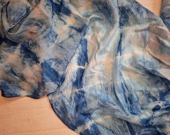 Indigo Dyed Silk Scarf