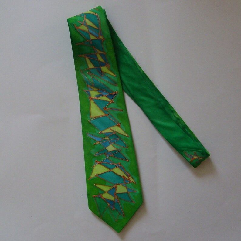 Scribble Necktie Greens image 4