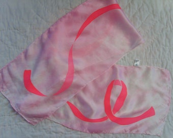 Pink Ribbon Silk Scarf