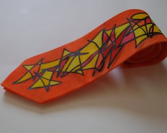Scribble Necktie - Orange