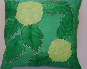 Green Hydrangea Pillow Cover