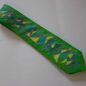 Scribble Necktie Greens image 3