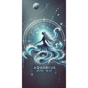 Toalha esplêndida de Aquário com tema de água, signo do zodíaco