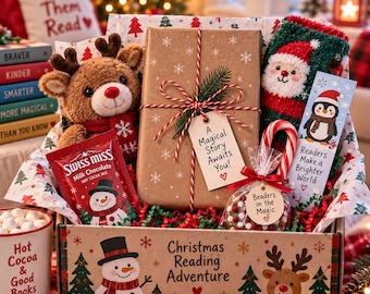 Christmas Book Box for Kids, Kids Book Gift Box, Christmas Reading Box, Book Lover Gift, Kids Christmas Gift