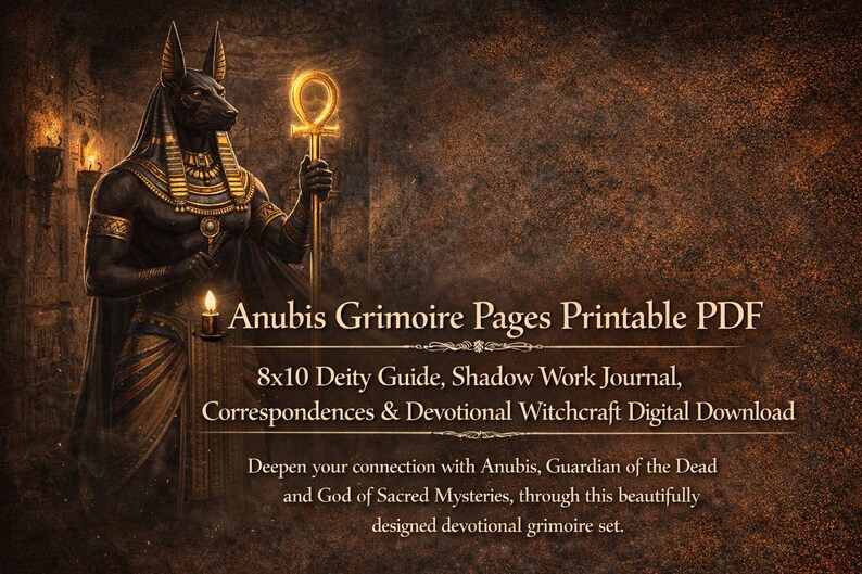 Anubis Grimoire Pages – Egyptian Shadow Work, Devotional Guide (digital ...
