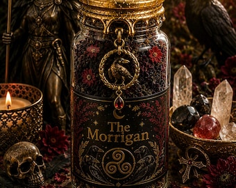 The Morrigan Altar Jar | Sovereignty Protection Ritual Decor