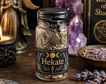 Hekate Altar Jar | Witchcraft Intuition Ritual Herbs, Crystals (30ml)