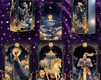Celestial Tarot Deck | Cosmic Tarot Cards with Ritual Kit (Beginner, Witchy)