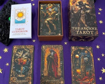 Dark Gothic Tarot Deck | Fantasy Ritual Kit, Witchy Tarot Cards (Beginner Friendly)