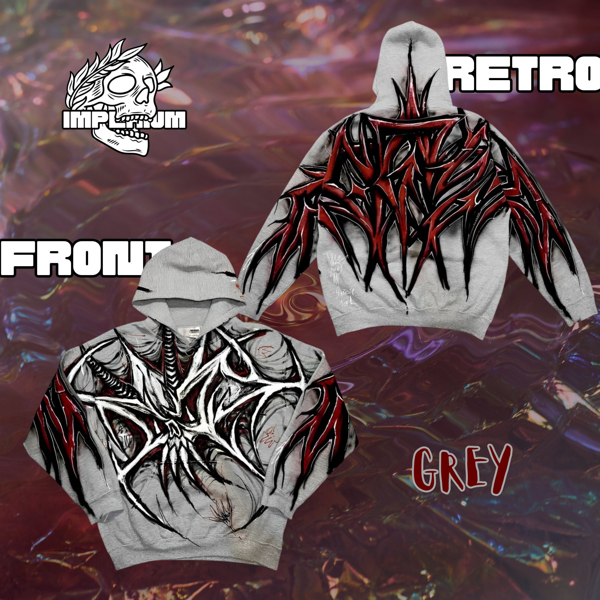 【HI FI FNK】Rap Damage Sweatshirts LRG Lifted Research Group Y2K Printed Zip Hoodie Size L