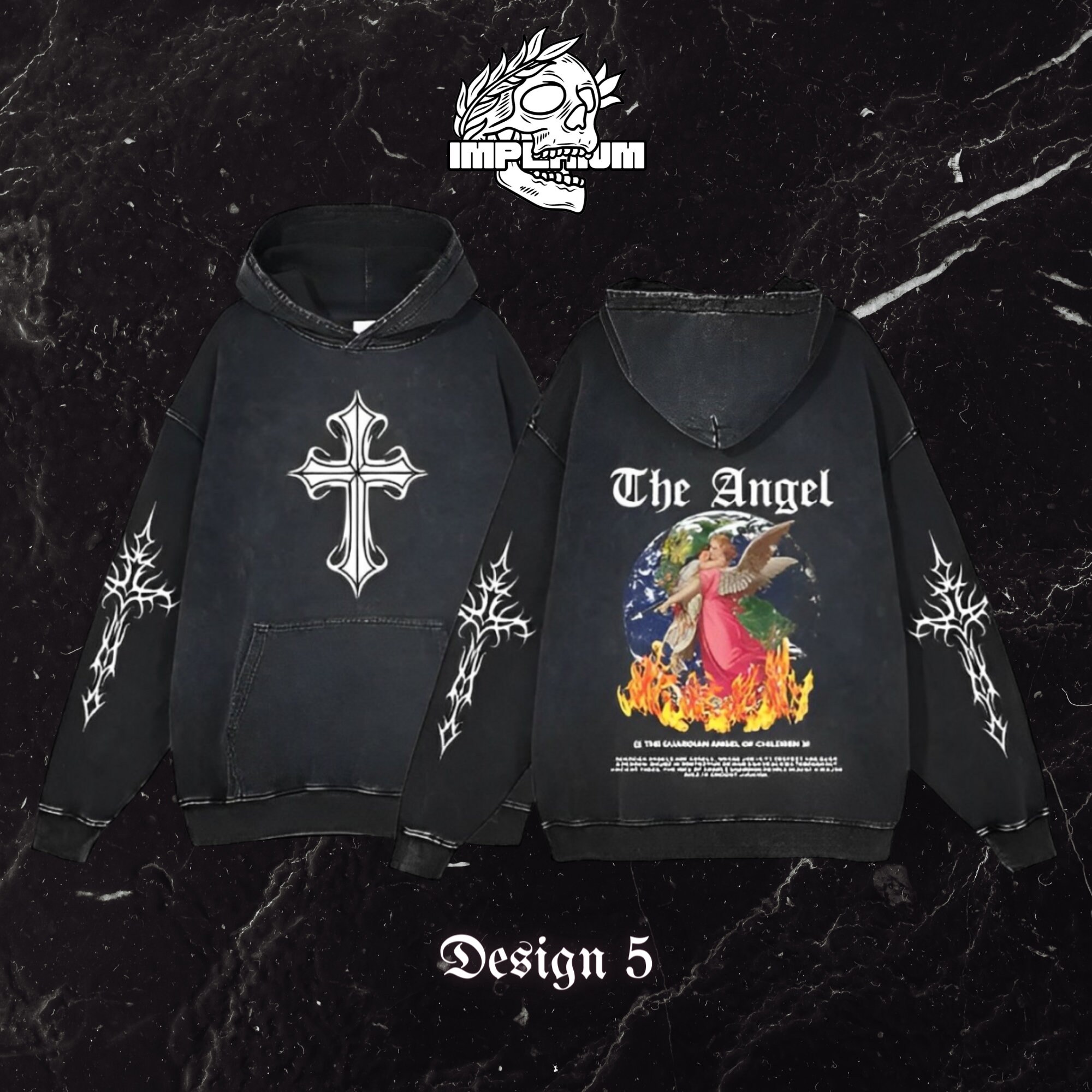 【EZKATON】24FW★ Retro Ticket Heavy Cotton Hoodie Zip Hoodie - Heavyweight Terry - Charcoal | Naked & Famous