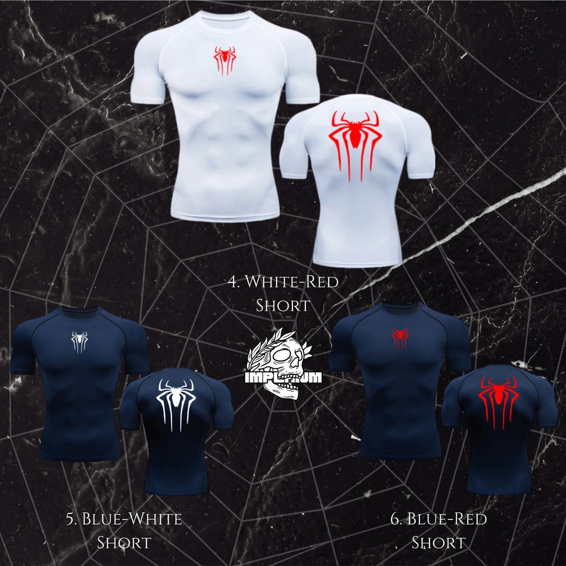 Spider Man, Compression T-shirt Front and Back Spider Logo Design, Soft ...