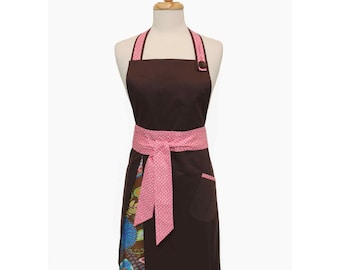Lucille Apron for Ladies - Brown Butterfly