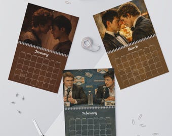 Wandkalender Shane en Ilya geschilderd 2026 | Cadeau voor haar | Cadeau voor boekenliefhebber
