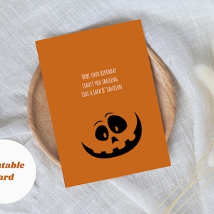 Cartão de feliz aniversário para impressão (adição de Halloween)