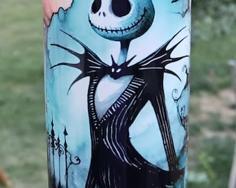 Pumpkin King tumbler with optional removable Bluetooth speaker, Nightmare, Christmas, Halloween, Jack and Sally, Halloweentown
