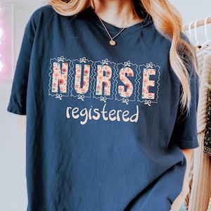 Registered Nurse Shirt, RN Nurse Shirt, Rn Graduation Shirt, Rn Aesthetic Shirt, Cute RN Shirt, Nurse Appreciation Gift, Rn Floral Shirt