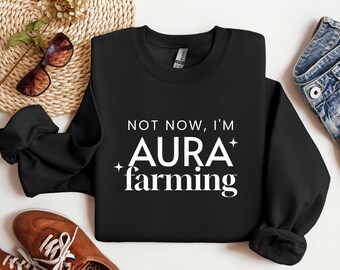 Aura Farming Sweatshirt, Gen Z Slang, Funny TikTok Sweater, Trendy Youth Sweater, Cool Vibe Graphic, Internet Meme Sweater, Aura Vibe Shirt