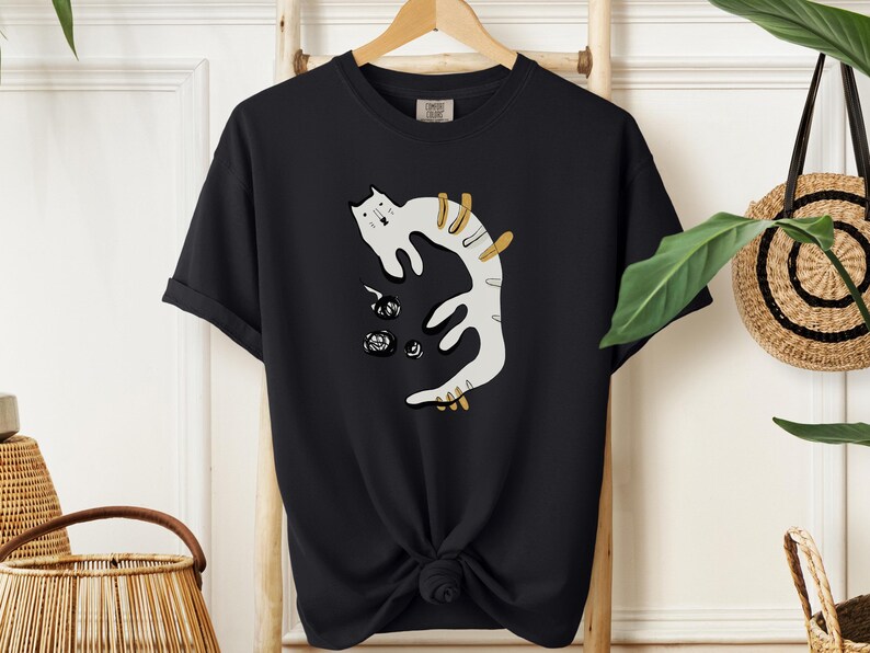Matisse Cat Shirt, Abstract Cat Tshirt, Boho Cat Lover Gift, Modern