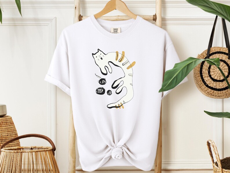 Matisse Cat Shirt, Abstract Cat Tshirt, Boho Cat Lover Gift, Modern